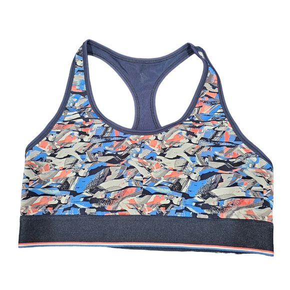 4 Laps Circuit Sports Bra In Confetti Camo Blue Size S NWT MSRP $58 - Picture 1 of 11